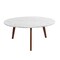 Contemporary Home Living 31.5" White Round Italian Carrara Marble Coffee Table